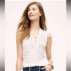 Anthropologie Maeve embroidered top‎ white